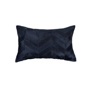 Natural Home Decor Torino Chevron Cowhide Pillow | 1-Piece | Black | 12"x20"